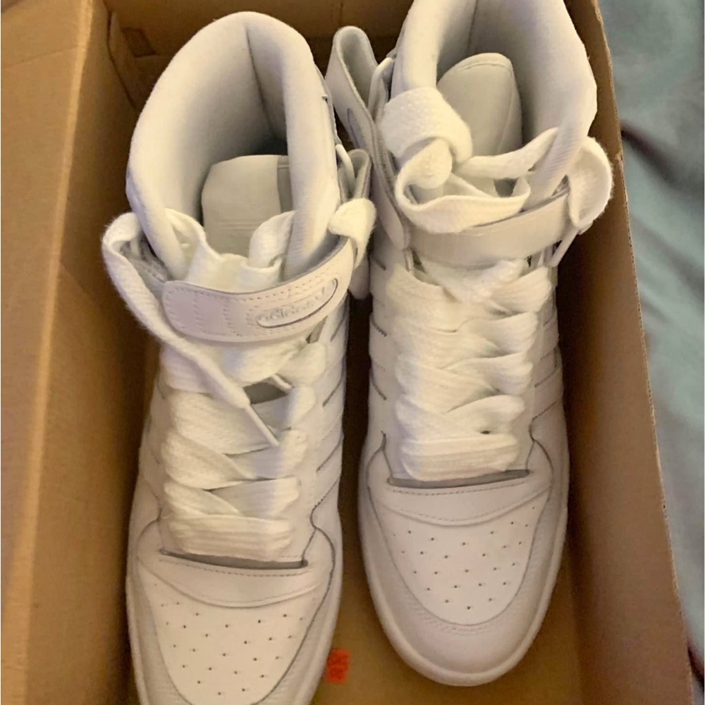 adidas White High-Top Athletic Shoes